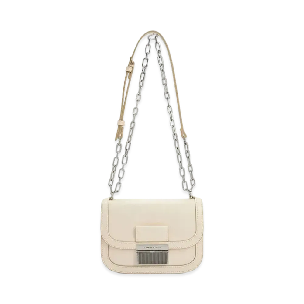 CHARLES & KEITH Charlotte Chain Handle Bag "Beige"