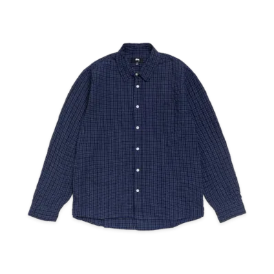 Stussy Standard Crinkle Shirt "Navy Check"