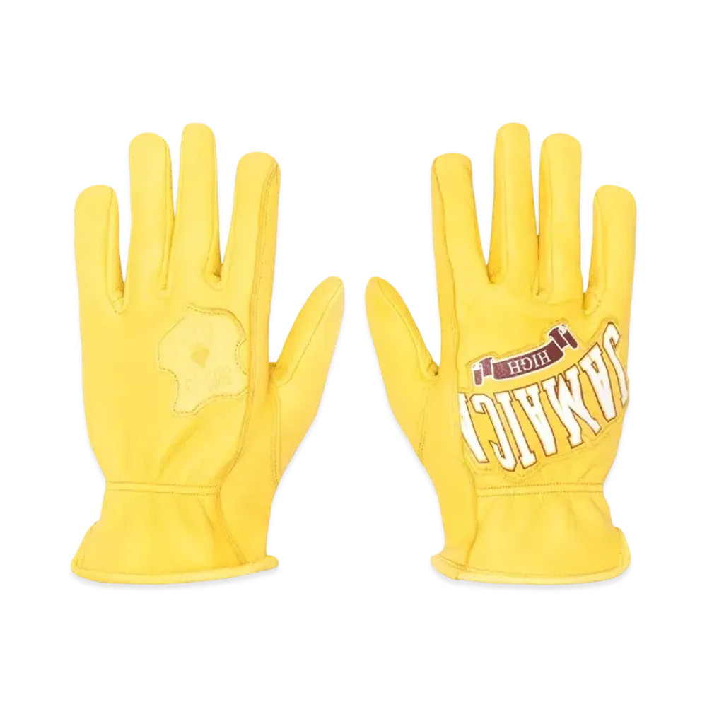Stussy x Denim Tears Leather Gloves "Yellow"