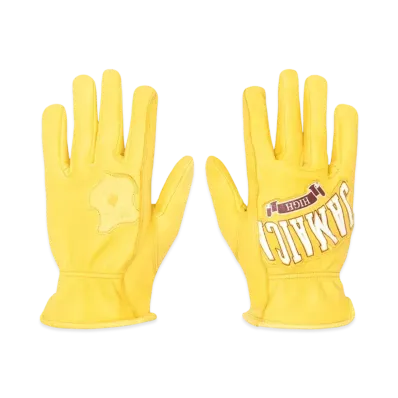 Stussy x Denim Tears Leather Gloves "Yellow"