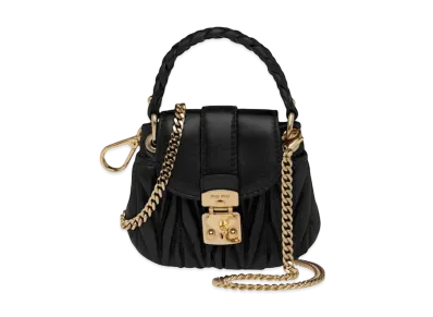 MIU MIU Me Ukofer Materassenapa Leather Mini Pouch "Black"