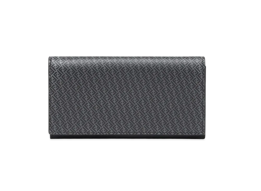 FENDI Continental Purse Leather Wallet "Black"
