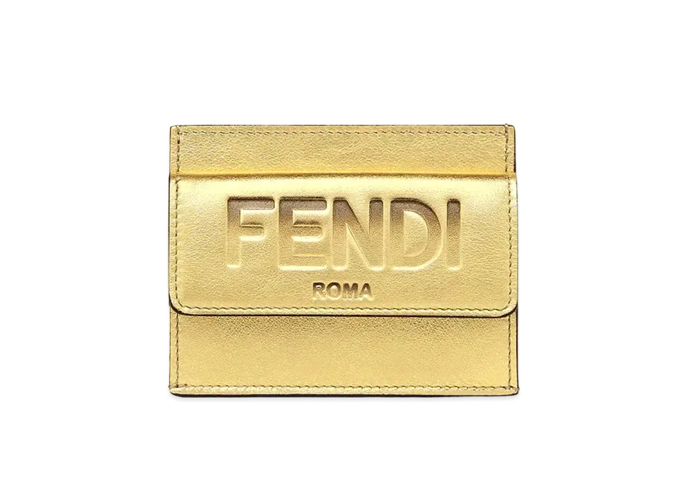 FENDI Leather Card Case "Gold"