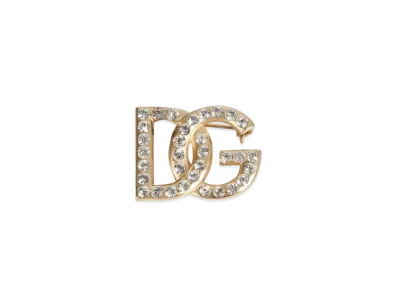 Dolce&Gabbana Rhinestone-Detailed DG Logo Brooch "Gold"