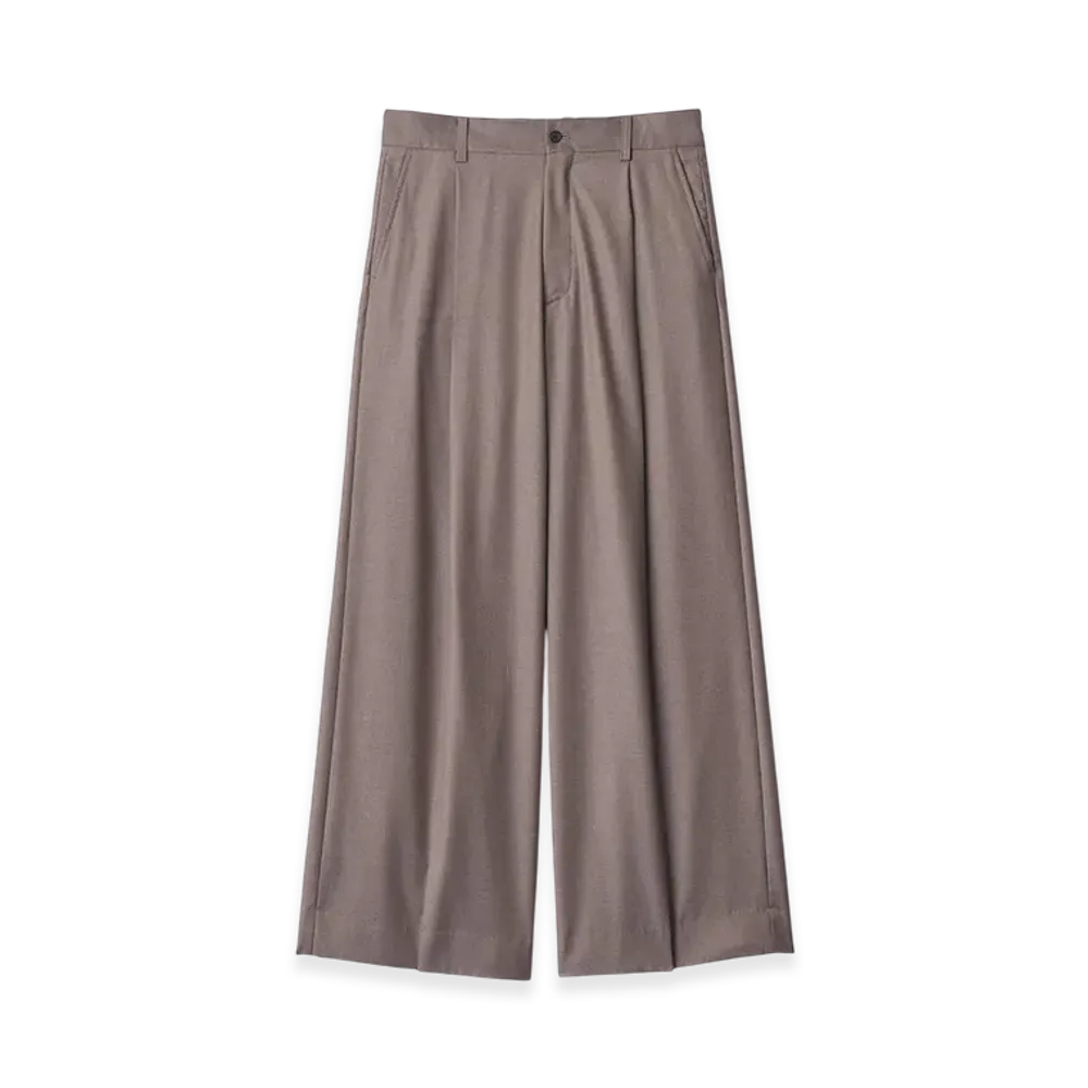 ssstein Extra Fine Wool Extra Wide Trousers "Greige"