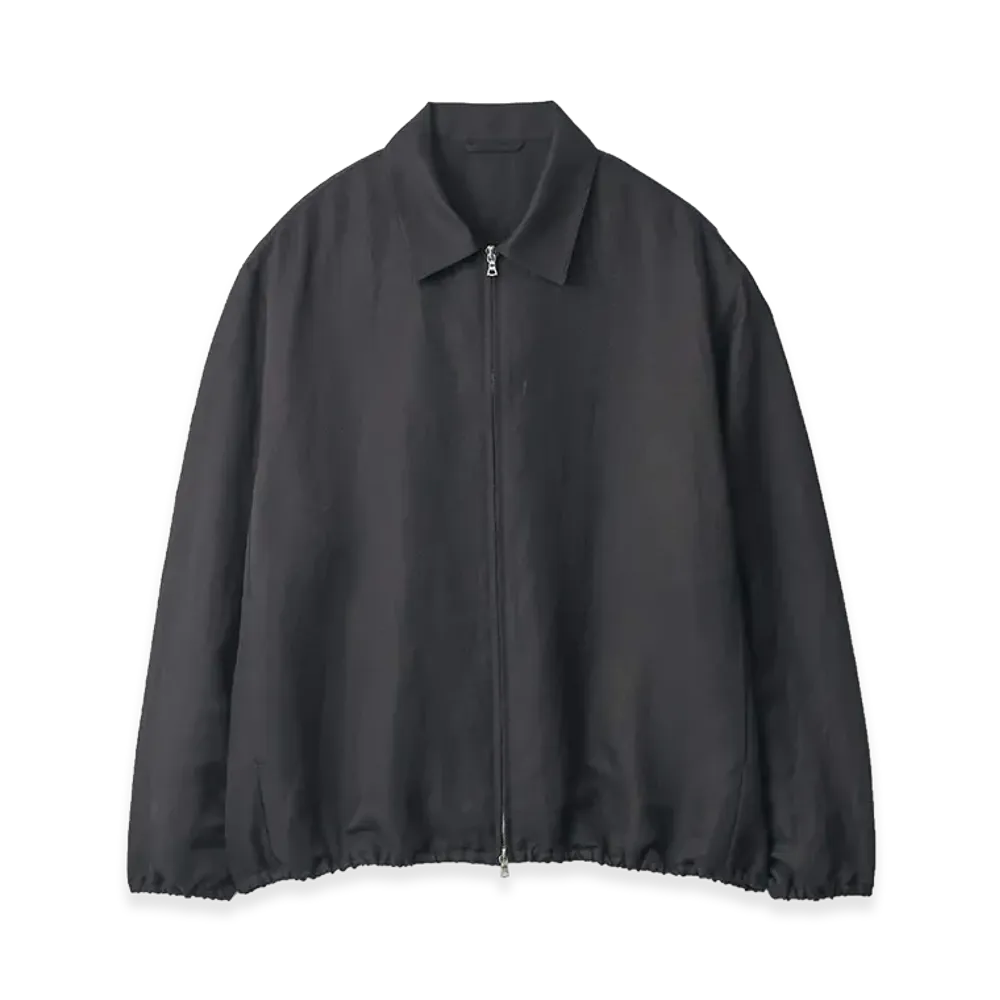 ssstein Silk Linen Twill Light Zip Jacket "Black"
