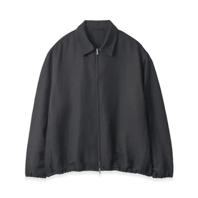 ssstein Silk Linen Twill Light Zip Jacket "Black"