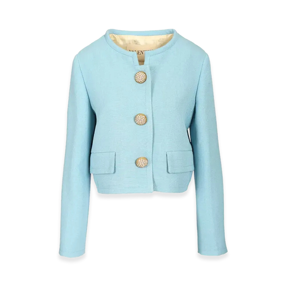 Valentino Women's Short Viscose Jacket "Light Blue"