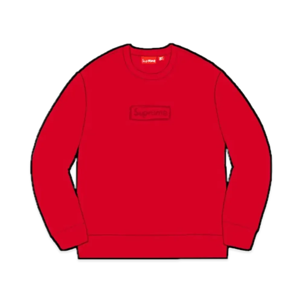 Supreme Cutout Logo Crewneck "Red"