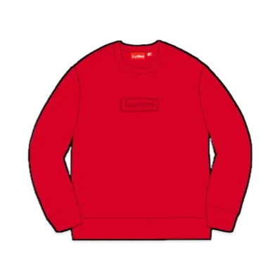 Supreme Cutout Logo Crewneck "Red"