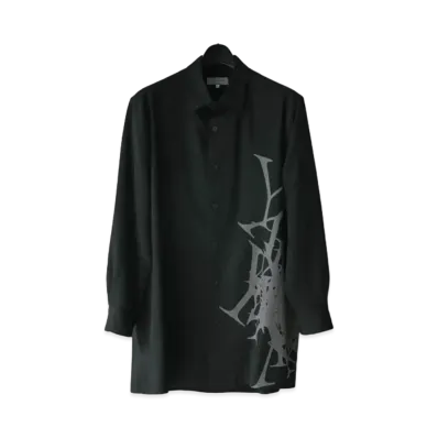 Yohji Yamamoto Pour Homme YY Pattern Discharge Dyeing Blouse "Black"