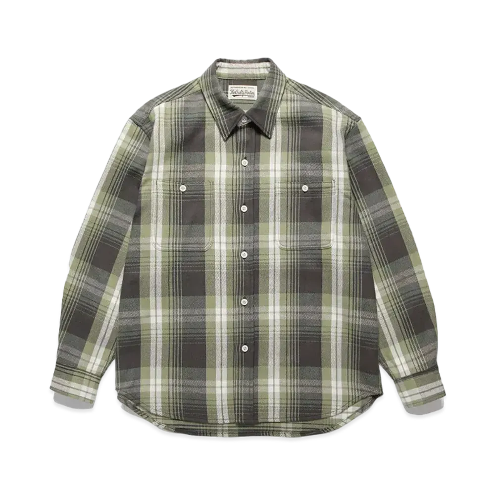 WACKO MARIA Check Flannel Shirt "Olive"