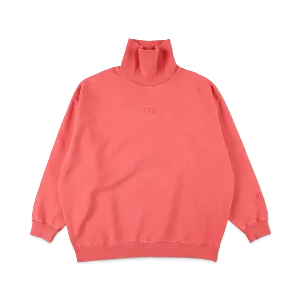 WIND AND SEA SEA (PIGMENT-DYE) TURTLE NECK SWEAT SHIRT "Red"