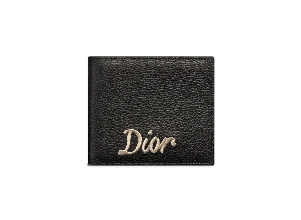 Dior Wallet With Coin Case Grained Calfskin "Black"