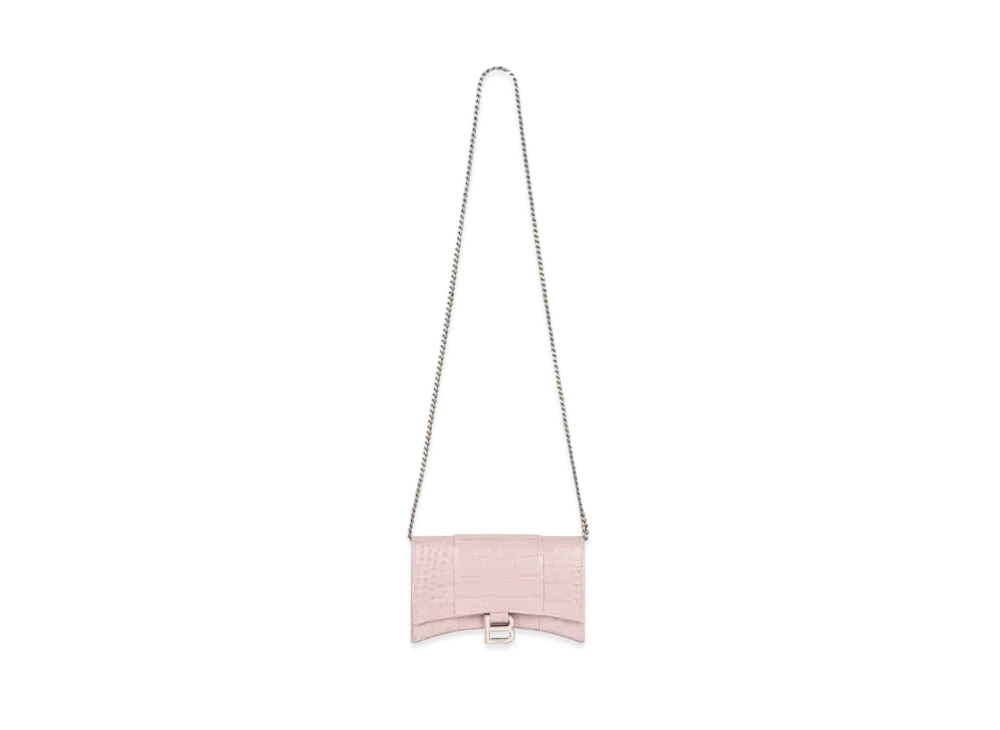 BALENCIAGA Hourglass Wallet With Chain "Pink"