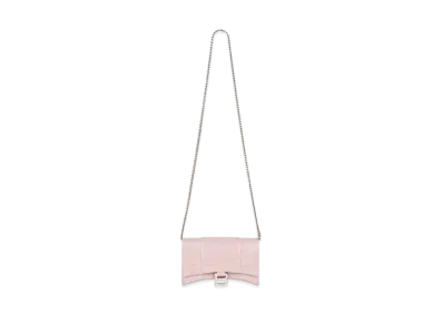 BALENCIAGA Hourglass Wallet With Chain "Pink"