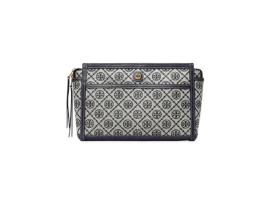 Tory Burch T Monogram Jacquard Travel Pouch "Navy"