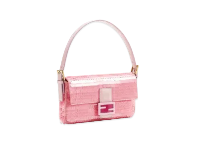 FENDI Baguette 1997 Satin Bag With Sequins "Pink"