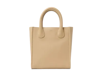 Chloe Small Joyce Tote Bag In Shiny Calfskin "Tan"