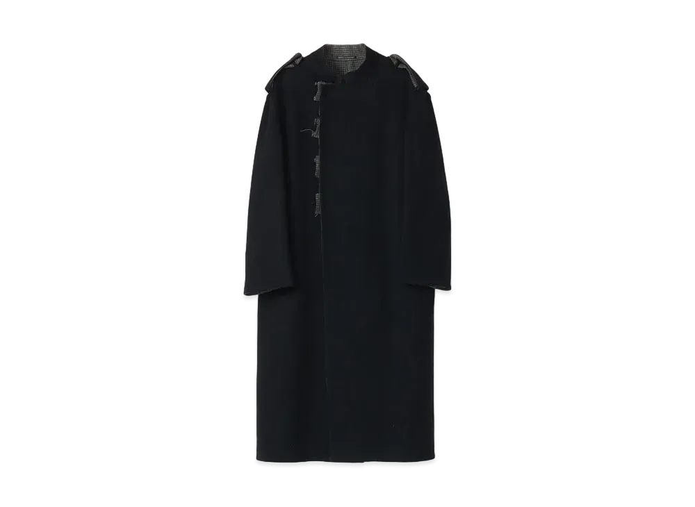 Yohji Yamamoto Pour Homme HOUNDSTOOTH DOUBLE FACE STAND COAT "Black"