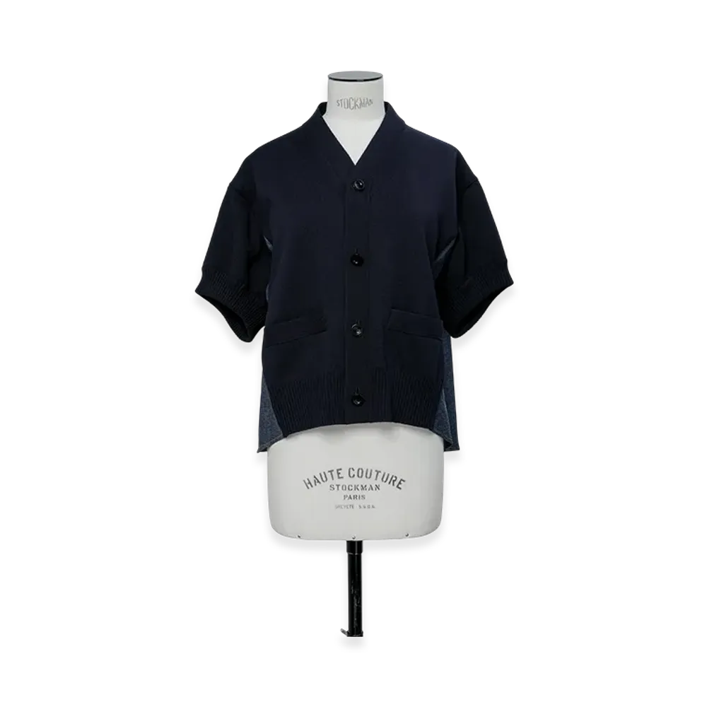 sacai Denim x Knit Cardigan "Navy/Blue"