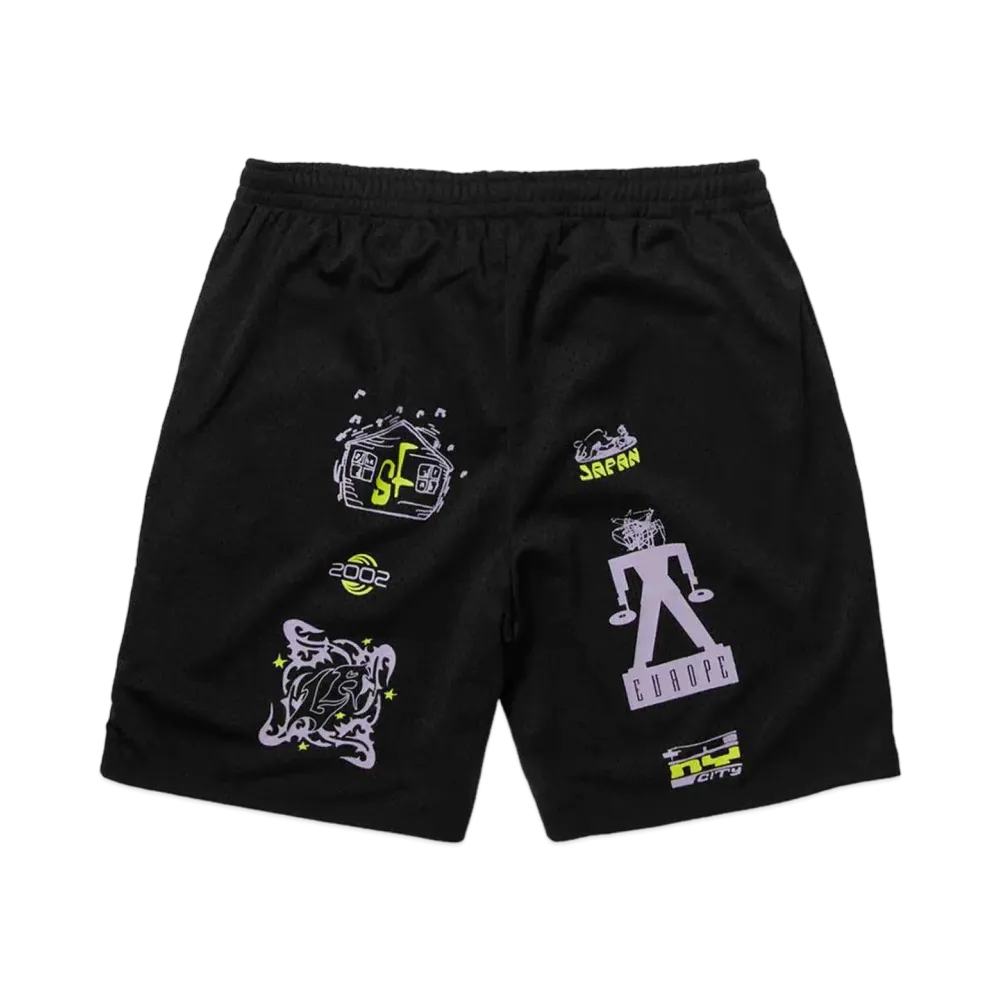 HUF Zine Mesh Basketball Shorts "Black"