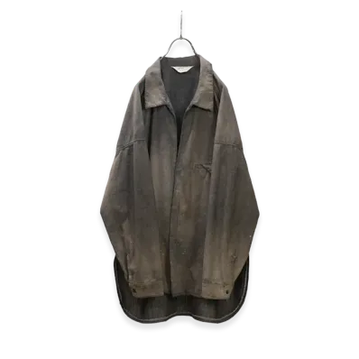 ANCELLM Aging Chambray Long Shirt "Black"