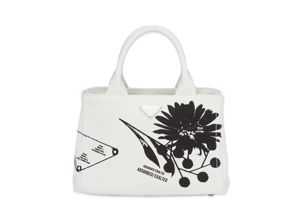 PRADA Printed Canvas Tote Bag "White"