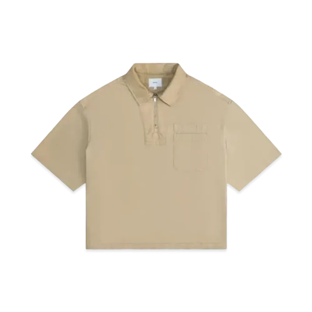 RHUDE Boxy Half-Zip Spray Shirt "Khaki"