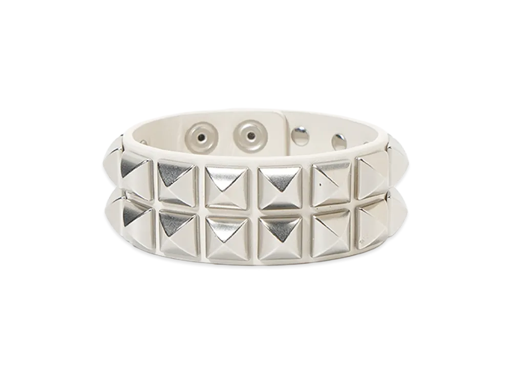 Supreme Studded Leather Bracelet "White"