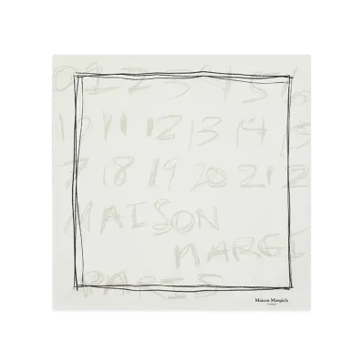 Maison Margiela Numbering Silk Scarf "Pearl Gray"