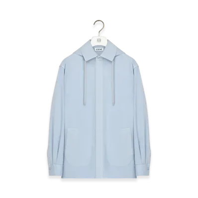 LOEWE Hooded Overshirt "Light Blue"