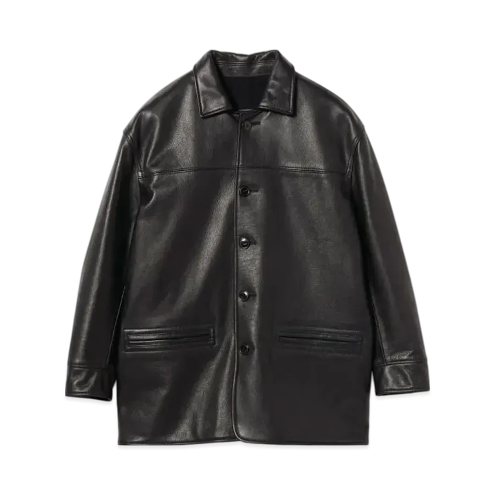 BEAMS Car Coat Leather "Black"