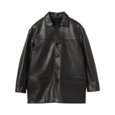 BEAMS Car Coat Leather "Black"