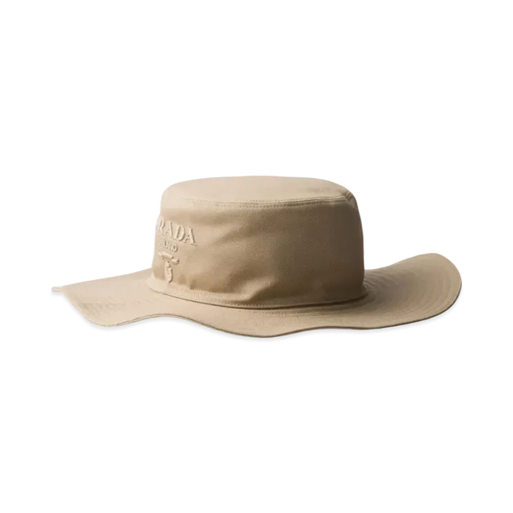PRADA Wide-Brimmed Drill Hat "Khaki"