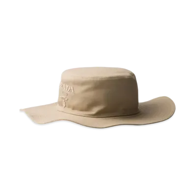 PRADA Wide-Brimmed Drill Hat "Khaki"