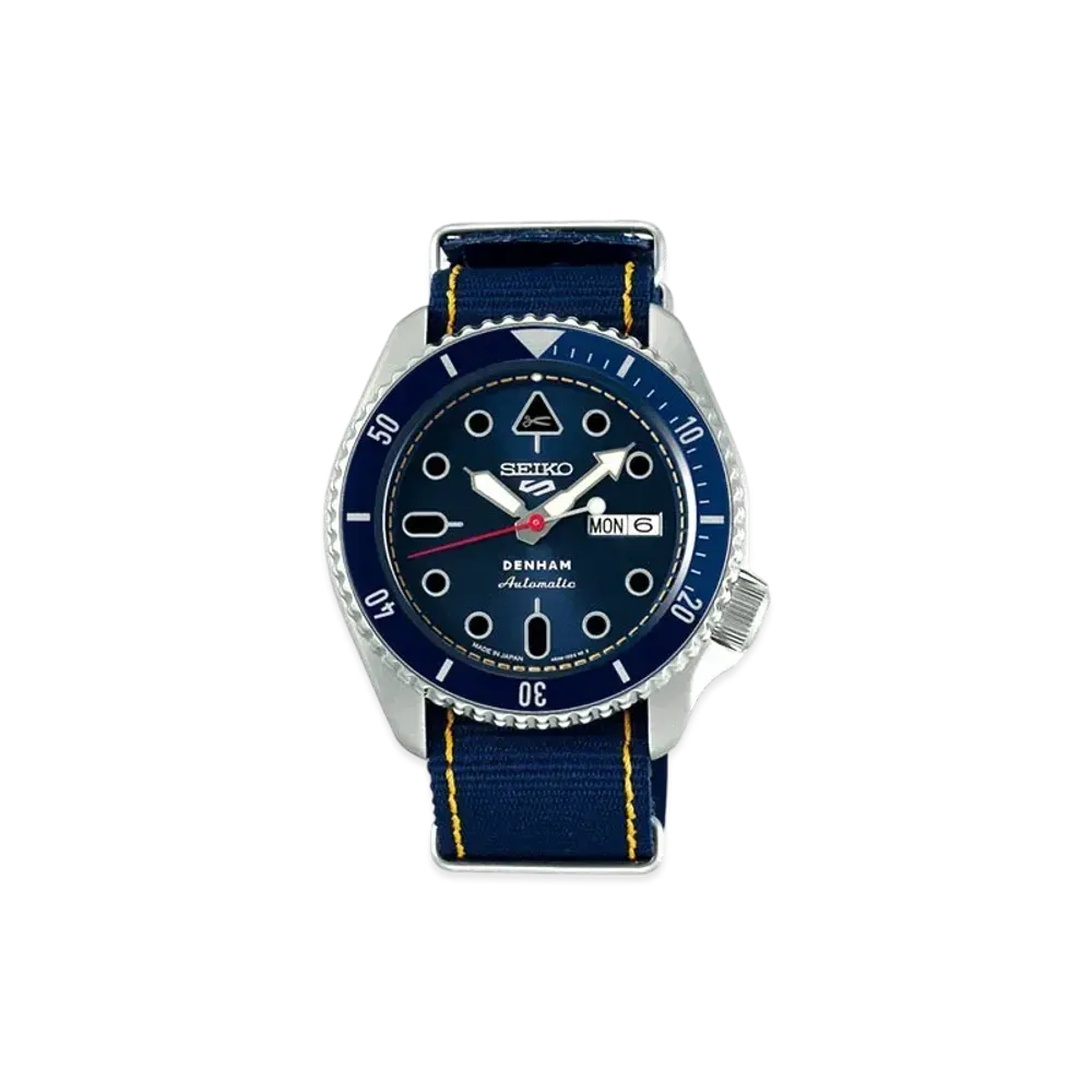 SEIKO 5 Sports SKX Series x DENHAM Collaboration Limited Model World Exclusive 2000 (Japan Exclusive 250) "Denim" SBSA281