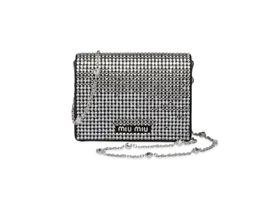 MIU MIU Crystal With Nappa Leather Mini Bag "Black"