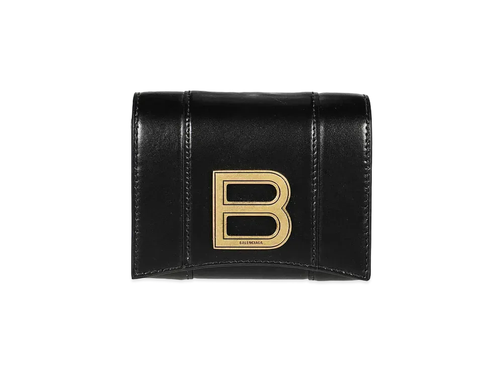 BALENCIAGA Hourglass Compact Wallet "Black"