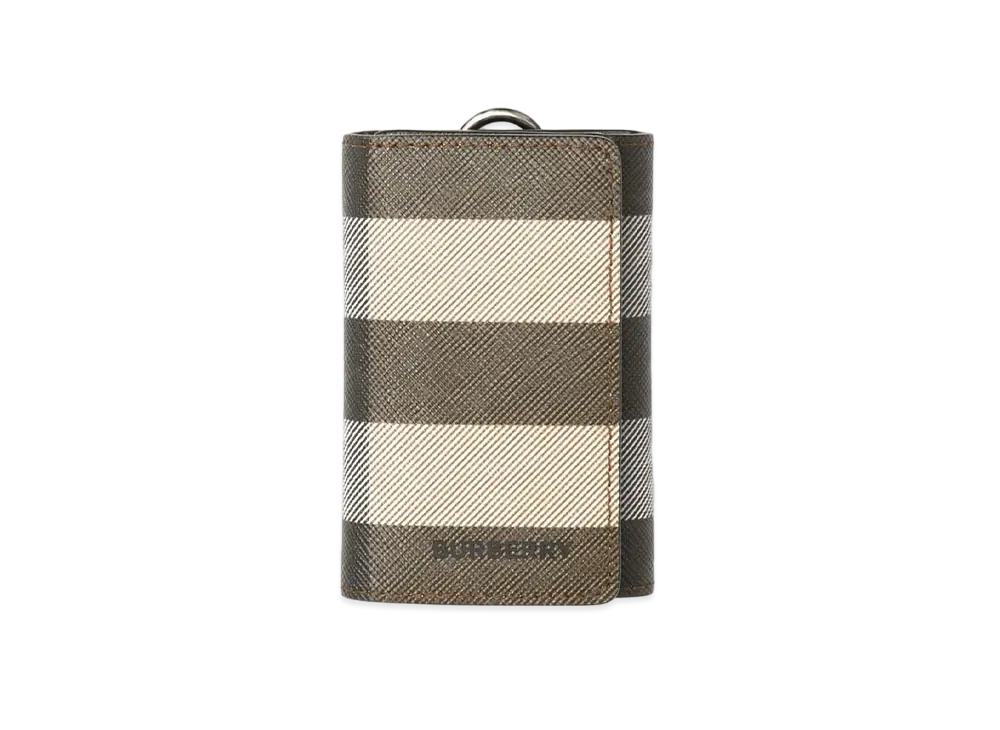 Burberry Check & Leather Key Case "Dark Barch Brown"