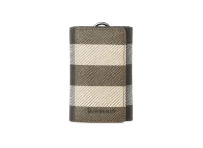 Burberry Check & Leather Key Case "Dark Barch Brown"