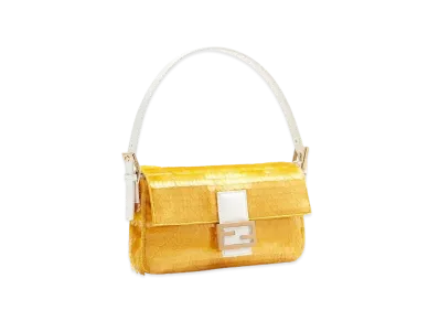 FENDI Baguette 1997 Satin Bag With Sequins "Yellow"
