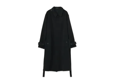 Yohji Yamamoto Pour Homme BRITISH WOOL TWEED FRONT OPEN FLY COAT "Black"