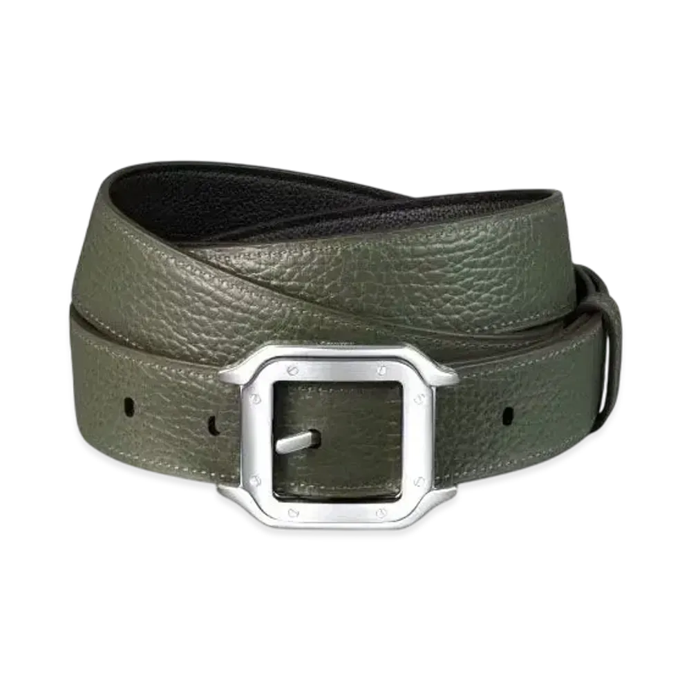 Cartier Belt, Santos de Cartier "Khaki/Black/Palladium"