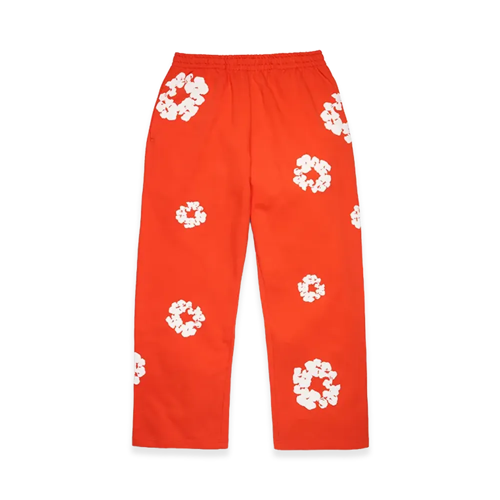 DENIM TEARS Cotton Wreath Baggy Sweatpants "Dark Orange"