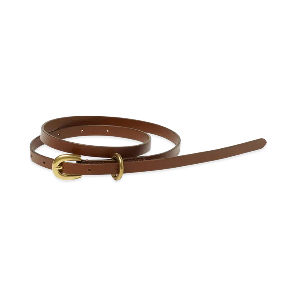 AURALEE Leather Narrow Belt "Brown"