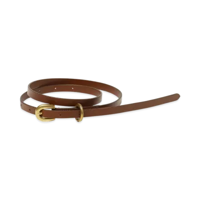 AURALEE Leather Narrow Belt "Brown"