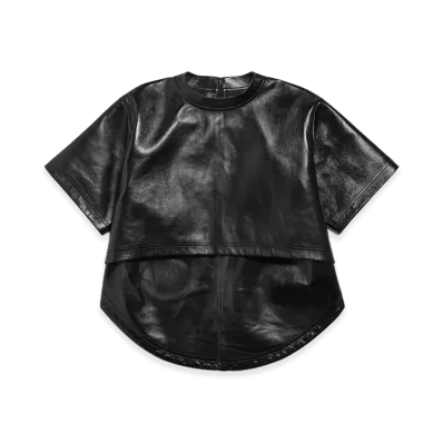 BALENCIAGA Women's Train Cropped T-Shirt "Black"