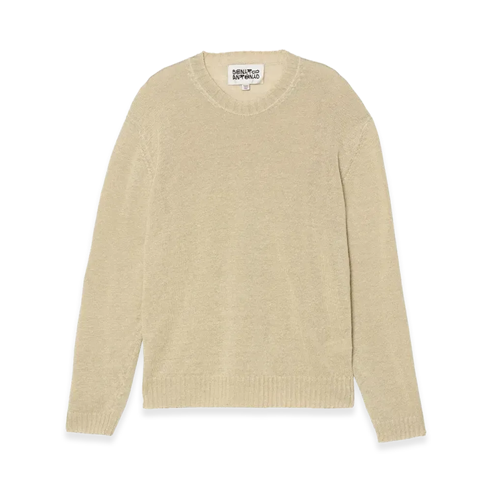 ZARA x Bad Bunny Benito Antonio Relaxed Fit 100% Linen Sweater "Golden Brown"