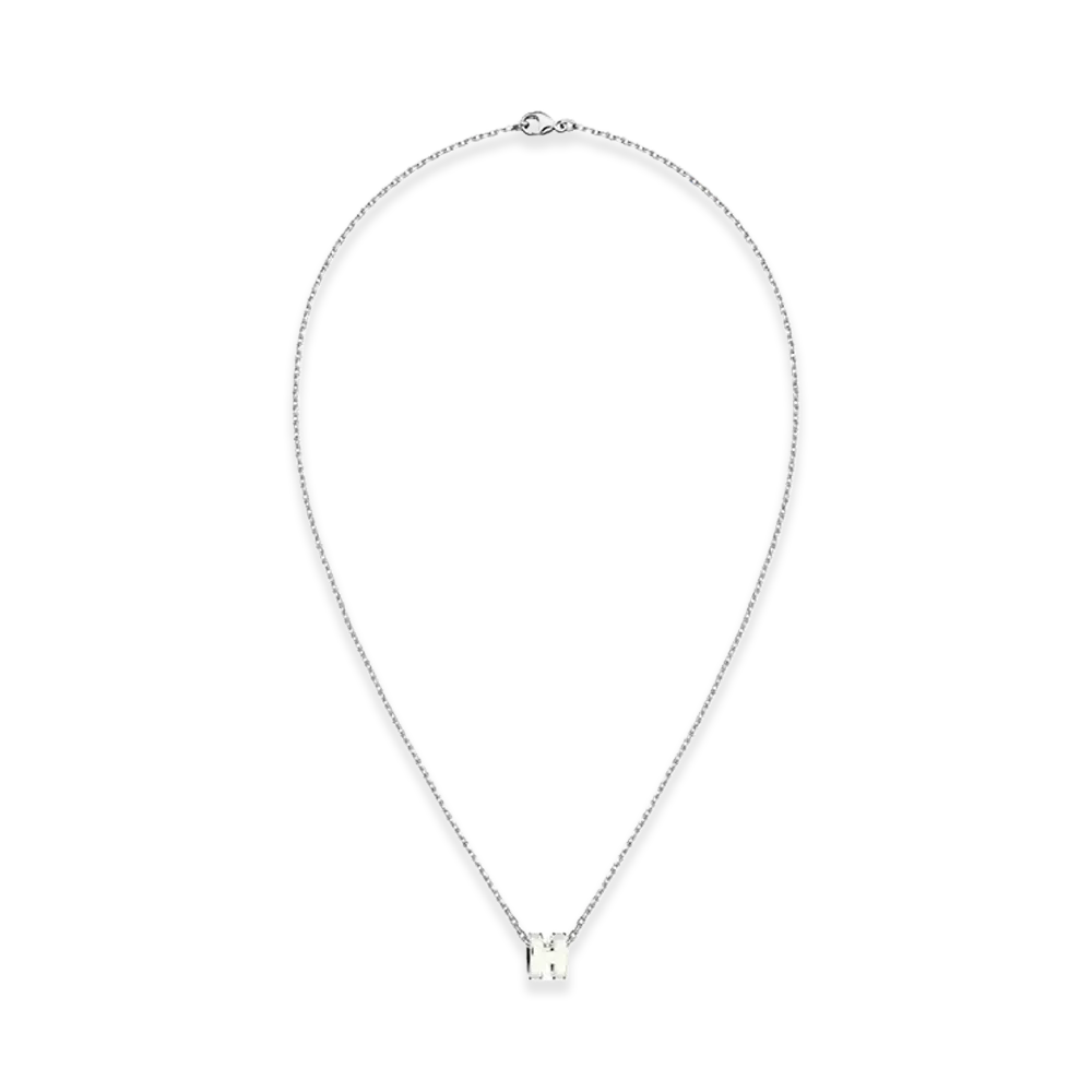 Hermes Mini Pop H Pendant "Blanc"